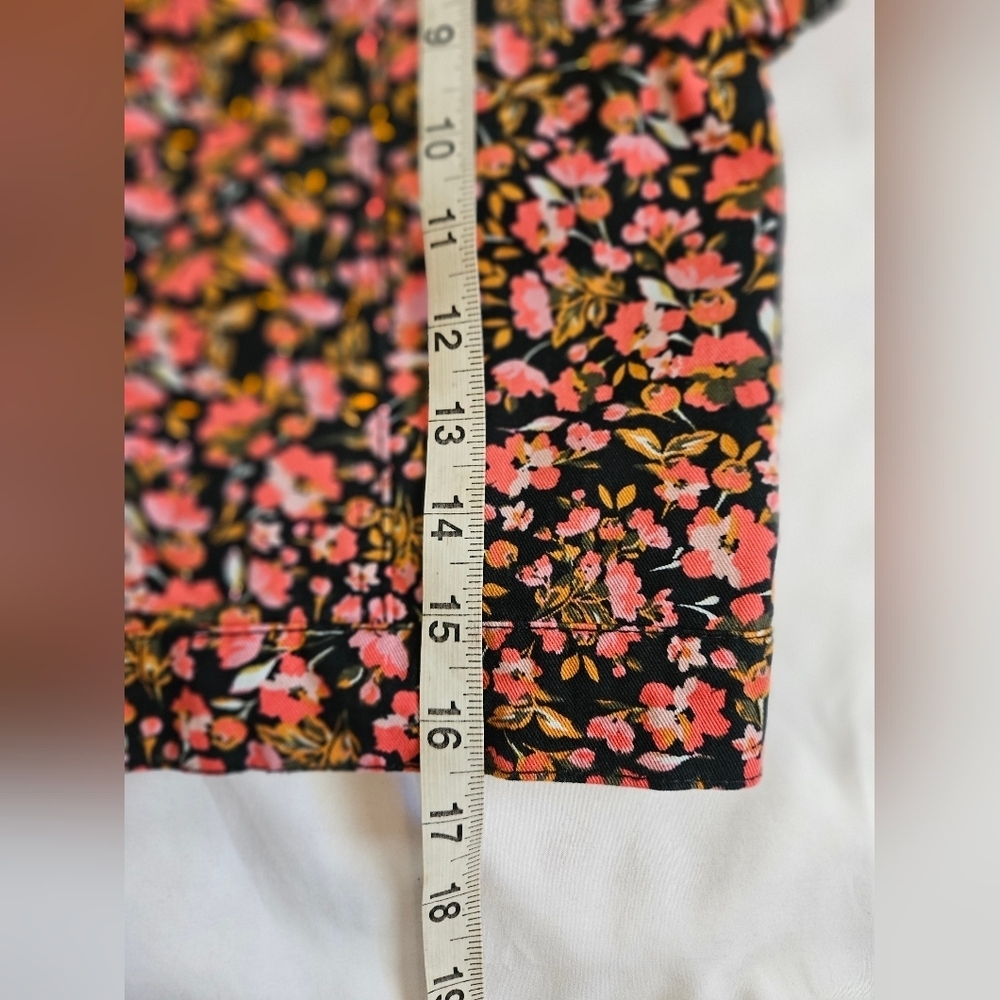 Social Standard By Sanctuary Black And Pink Floral Jean Jacket Size XL - Picture 10 of 13